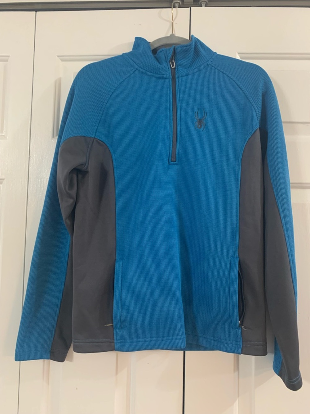 Spyder Teal-Blue Half Zip Fleece Jacket